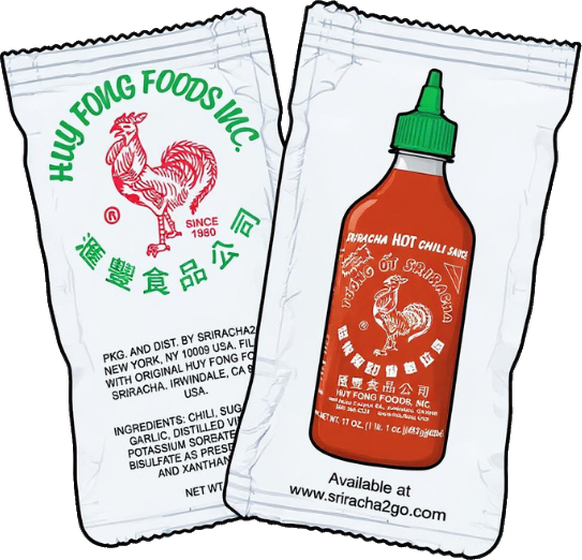 Huy Fong Sriracha single-serve packets